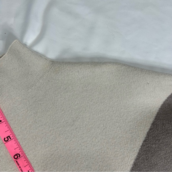 Cynthia Rowley ColorBlock Turtleneck Mockneck Contemporary Preppy Sweater Size M - Picture 12 of 14